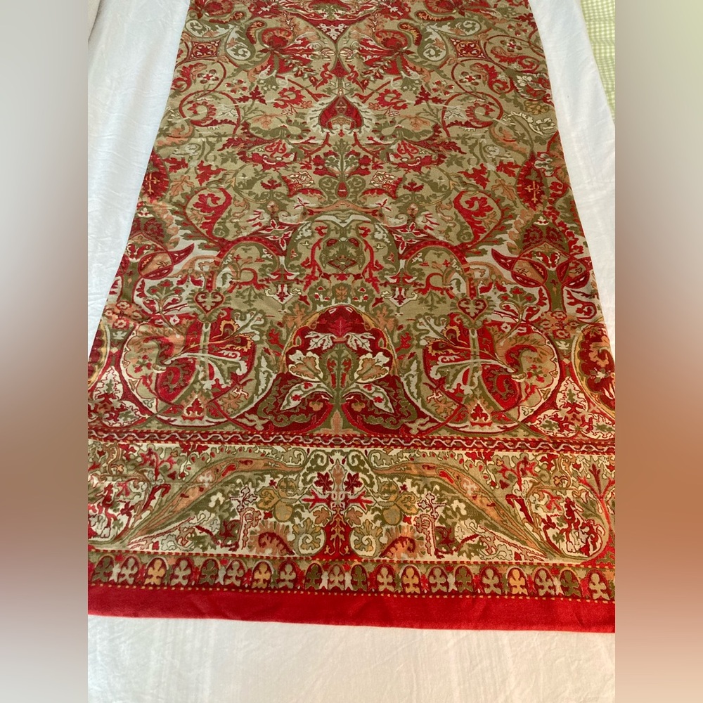 Ralph Lauren Blue Label Red and Olive Paisley Decorative Sham